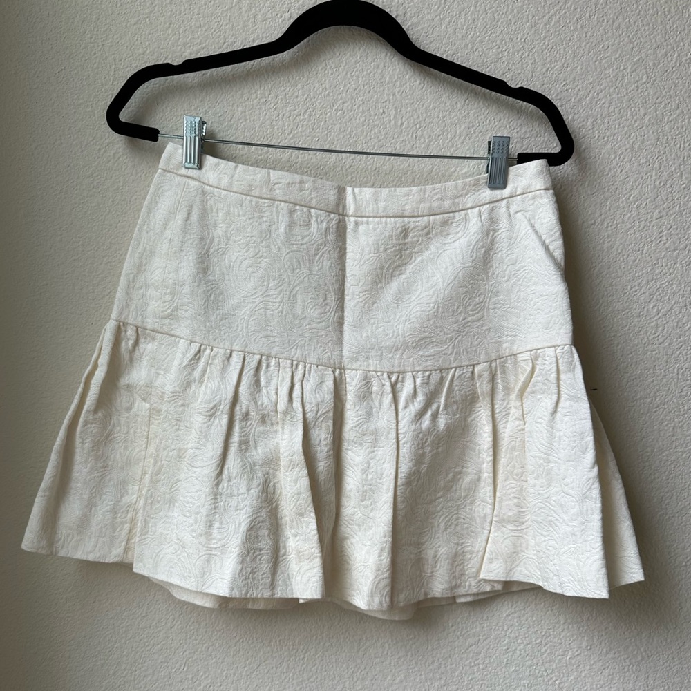 J. Crew Cream Rosette Mini Skirt - Size 6